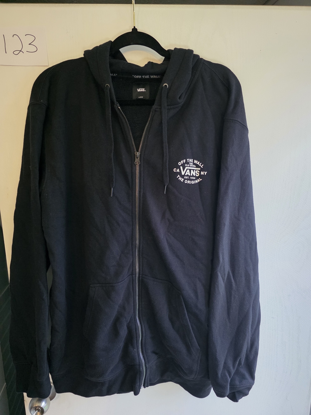 Vans Black Full-Zip Hoodie with Chest Logo